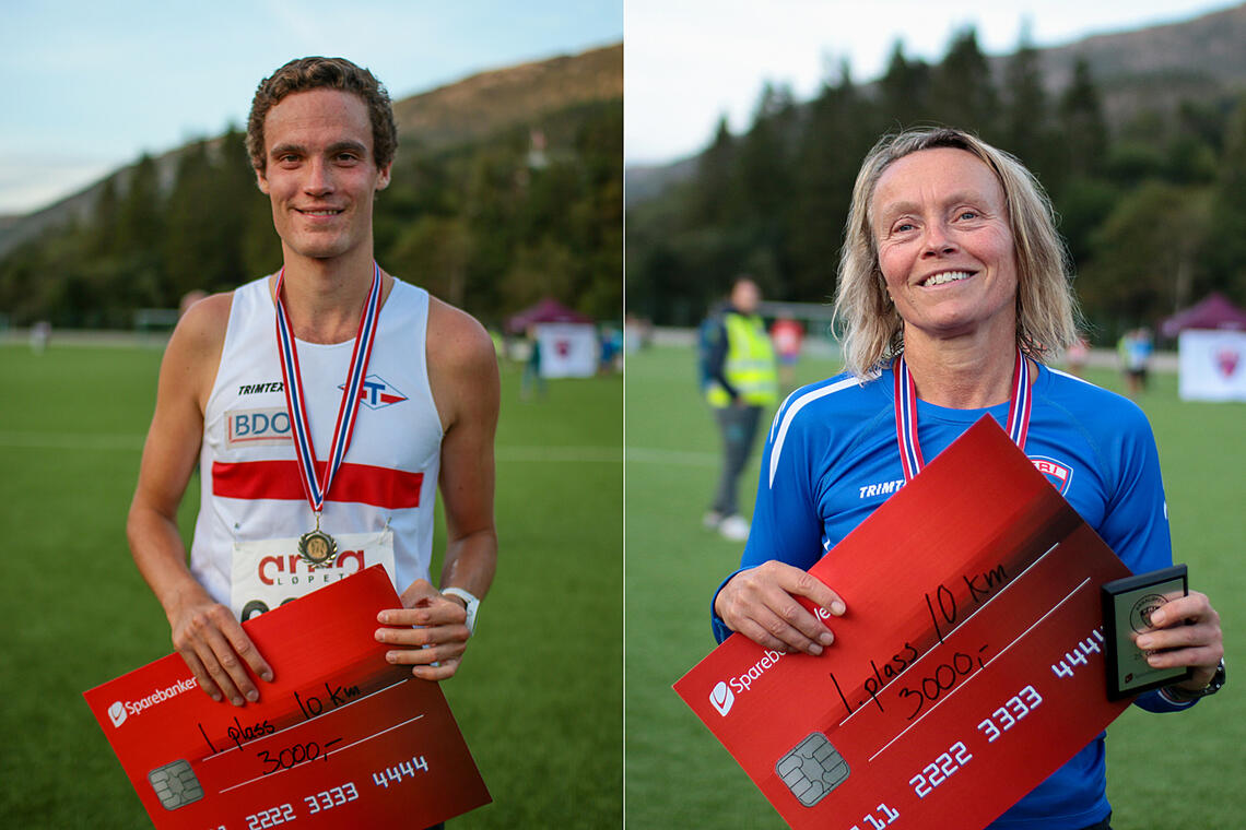Karl Fremstad og Elise Orten kunne motta pengepremier etter seier i Arnaløpet. (Alle foto: Arne Dag Myking)