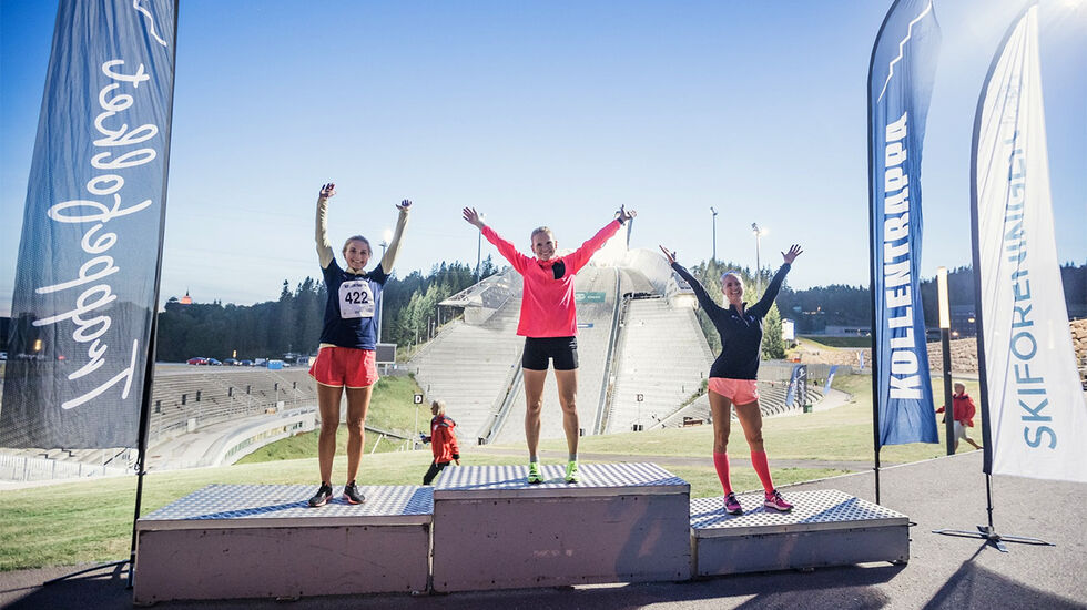 Karoline Kyte (midten) vant mens Anne Høyer (til venstre) ble nummer to og Linn Aanesland ble nummer tre. (Foto: Amando Abreu)
