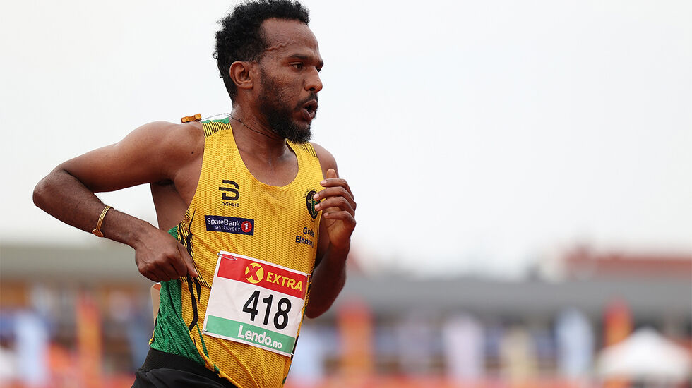 Awet Kibrab tok en klar seier i B-finalen på 5000 m. (Foto: Samuel Hafsahl)
