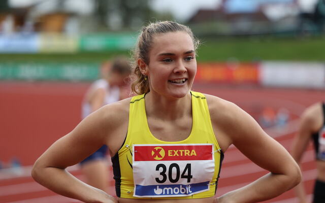 Amanda Marie Grefstad Frøynes fra Sem ble beste norske jente på 800 meter under Nordisk mesterskap. (Foto: Rolf Bakken)