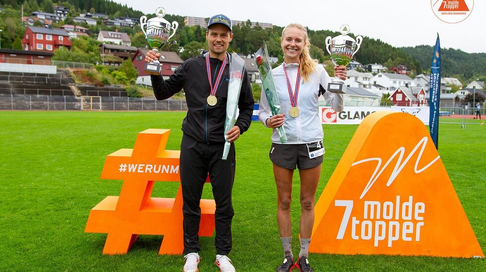 Tobias Dahl Fenre og Sylvia Nordskar vant NM terrengultra. (Foto: Daniel Kvalvik))
