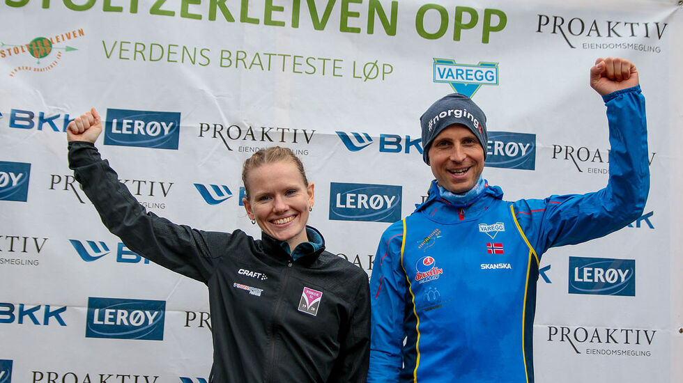 Karoline Holsen og Thorbjørn Ludvigsen er årets vinnere av Stoltzekleiven Opp. (Alle foto: Arne Dag Myking)