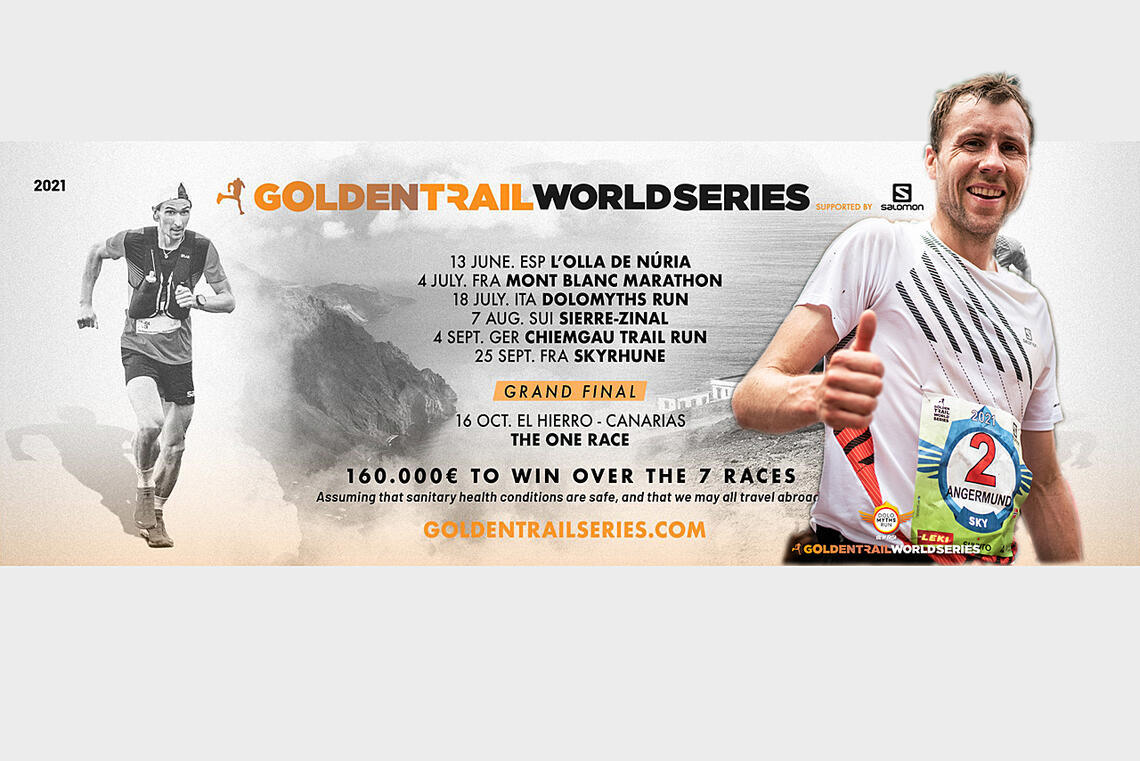 Stian Angermund leder nå Golden Trail World Series før finalen. (Foto av Stian: MartinaValmassoi, fotomontasje: Arne Dag Myking)