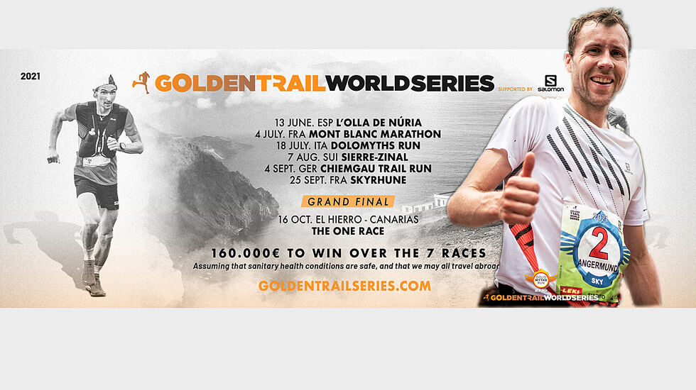Stian Angermund leder nå Golden Trail World Series før finalen. (Foto av Stian: MartinaValmassoi, fotomontasje: Arne Dag Myking)