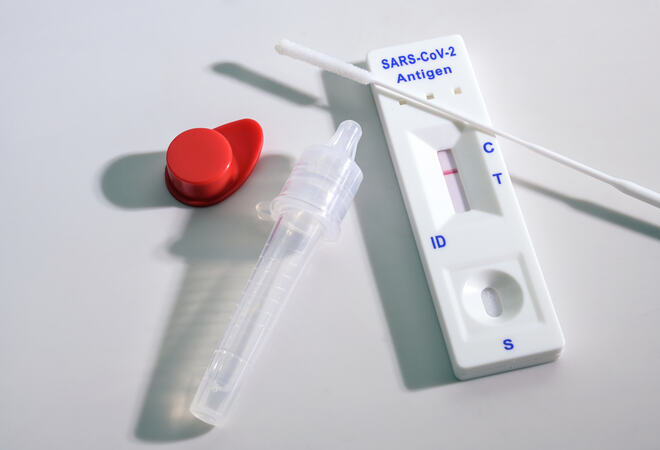 Negative result on a rapid antigen self test kit for covid-19 di