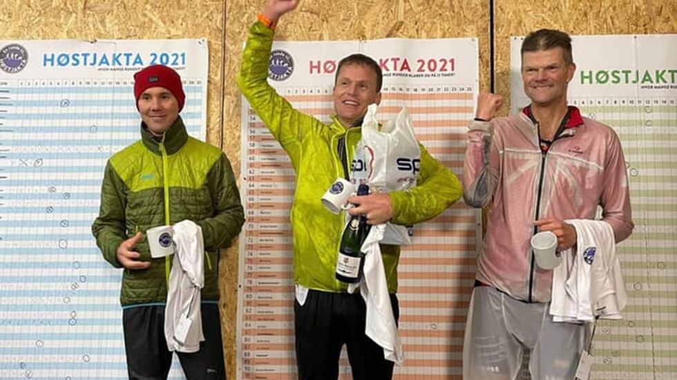 De 3 beste i herreklassen. fra venstre Erland Eldrup, Hallvard Schjølberg og Terje Sandness. Fotograf: Ander Løvik