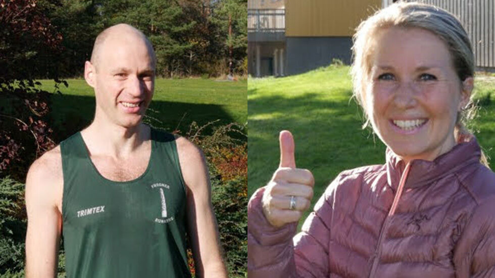John Christian Deighan og Lise Lavoll Borgen-Johansen vant den 21. utgaven av Fredrikstad Maraton. (Foto: Rolf B. Gundersen)