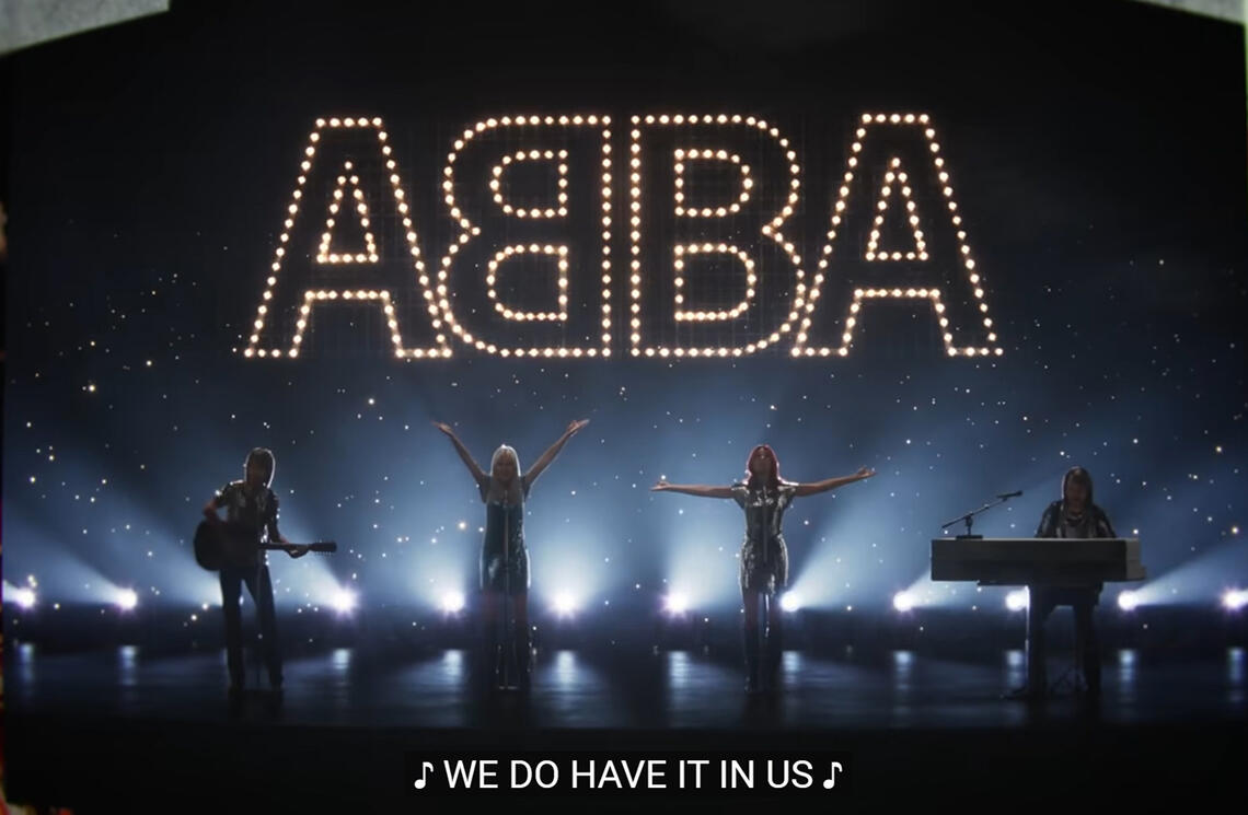 ABBA: “The joy and the sorrow, we have a story, and it survived.” (Bilde: fra videoen til “I Still Have Faith in You”)
