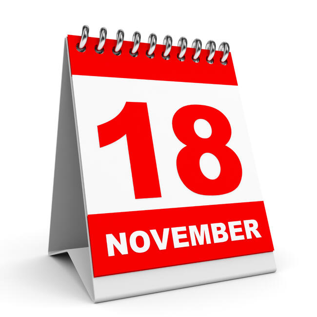 Calendar. 18 November.