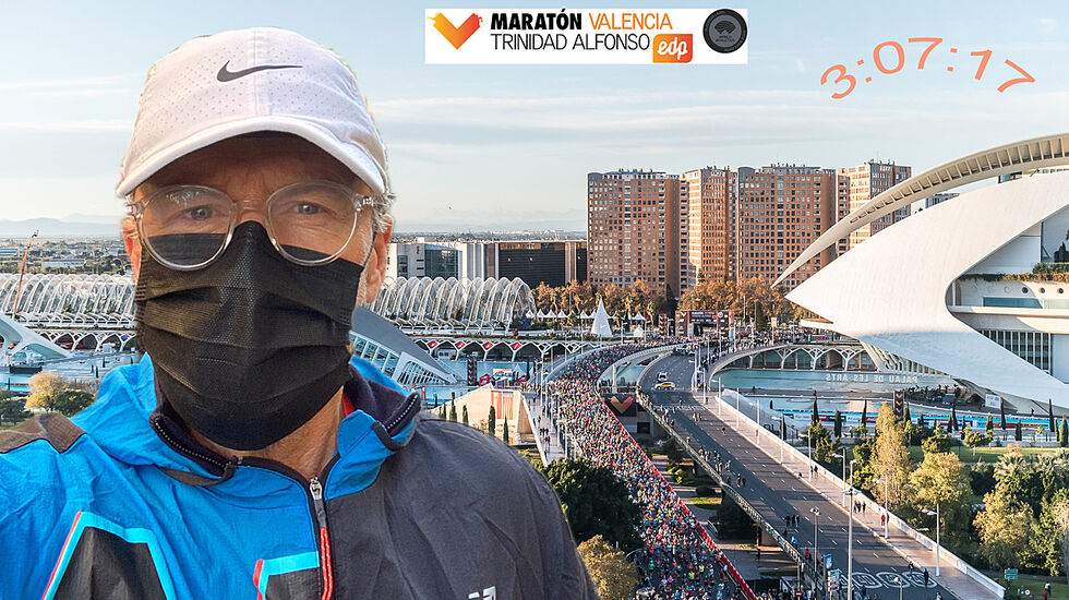 Cato Thunes har som mål om å løpe fortere som 60-åring enn som 50-åring. Valencia Marathon var et skritt på veien. (Fotomontasje: Arne Dag Myking)