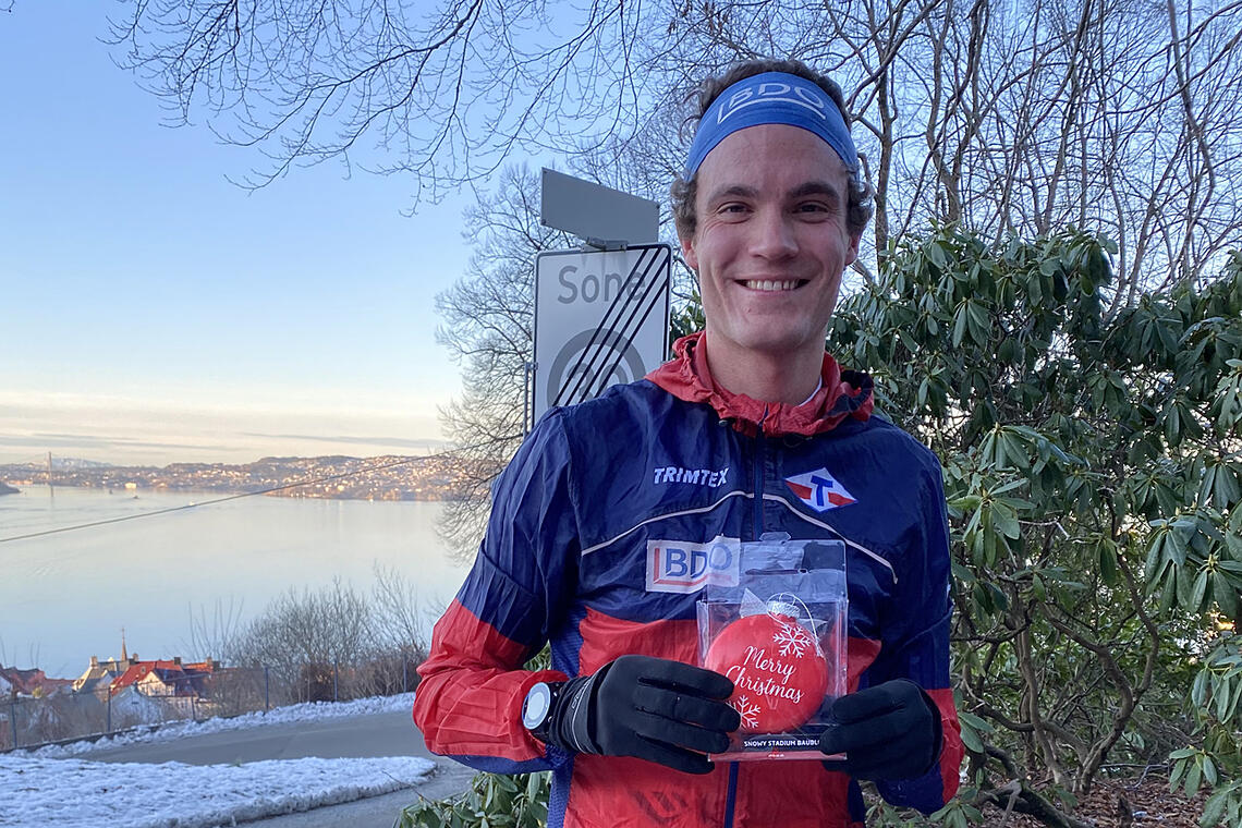 Karl Fremstad har vunnet mange gateløp i Bergen denne sesongen, nå også Andersens Adventsløp. (Foto: arrangør)