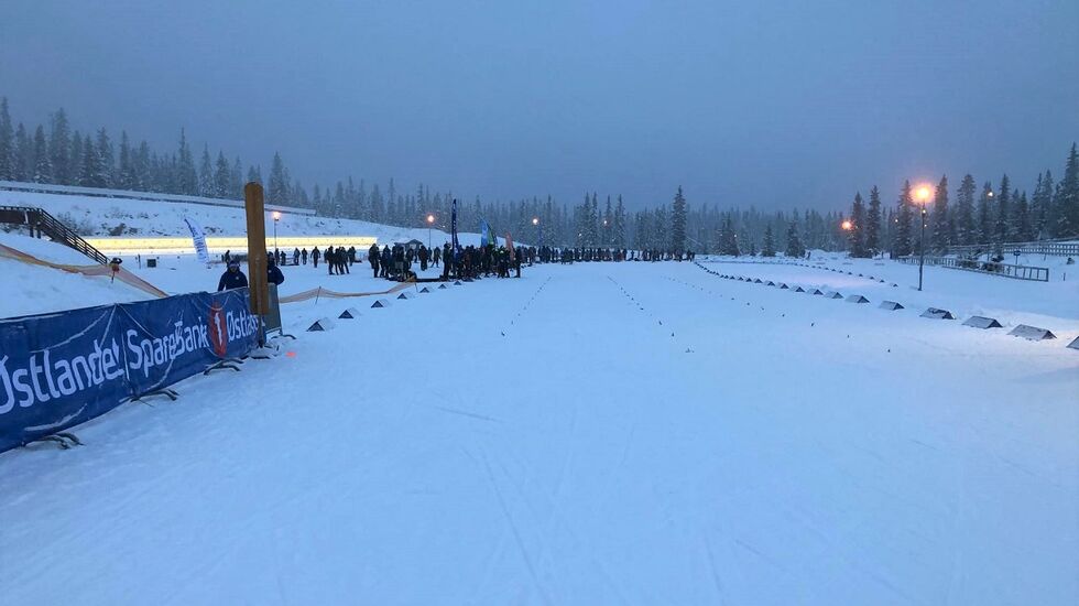 Oppløpet på langrennsarenaen ved Sjusjøen Skisenter på Natrudstilen. (Foto fra arrangørenes facebookside)