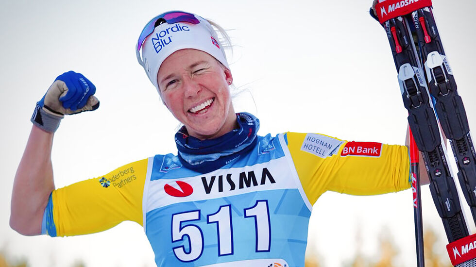Astrid Øyre Slind er tilbake på toppen, og tok i dag sin sjette seier i Visma Ski Classic. Perfekt start på sesongen! (Foto: Wsportsmedia / Visma Ski Classics)