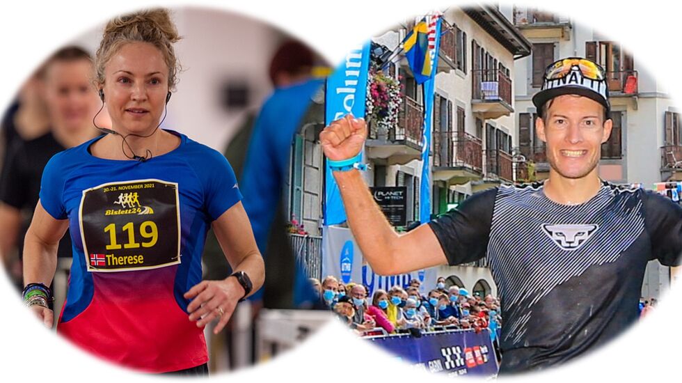 Årets Ultraløpere 2021, Therese Falk og Sebastian Krogvig. (Foto: Samuel Hafsahl/Kondis og Franck Oddoux/UTMB)