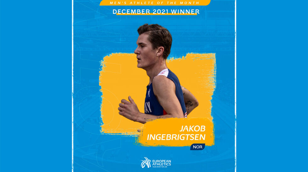 Jakob Ingebrigtsen ble kåret til månedens utøver av European Athletics (Foto: European Athletics)