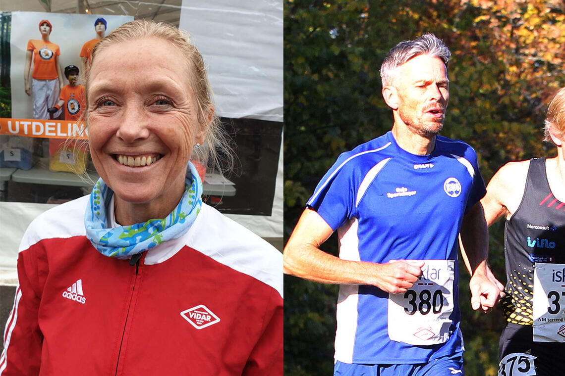 Synøve Brox er beste kvinne og Bo Engdahl beste mannlige løper etter  omregning. (Foto: Runar Gilberg og Kjell Vigestad)