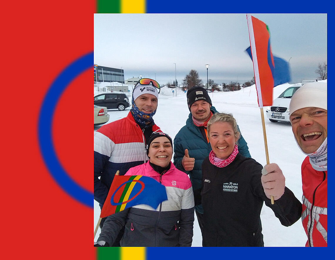 På bildet: (fv-bak:) Filip Dalmeyer, Joakim Pettersen, (fv-foran:) Turith Dalmeyer Nilsen, Kirste og Terje Sandness.