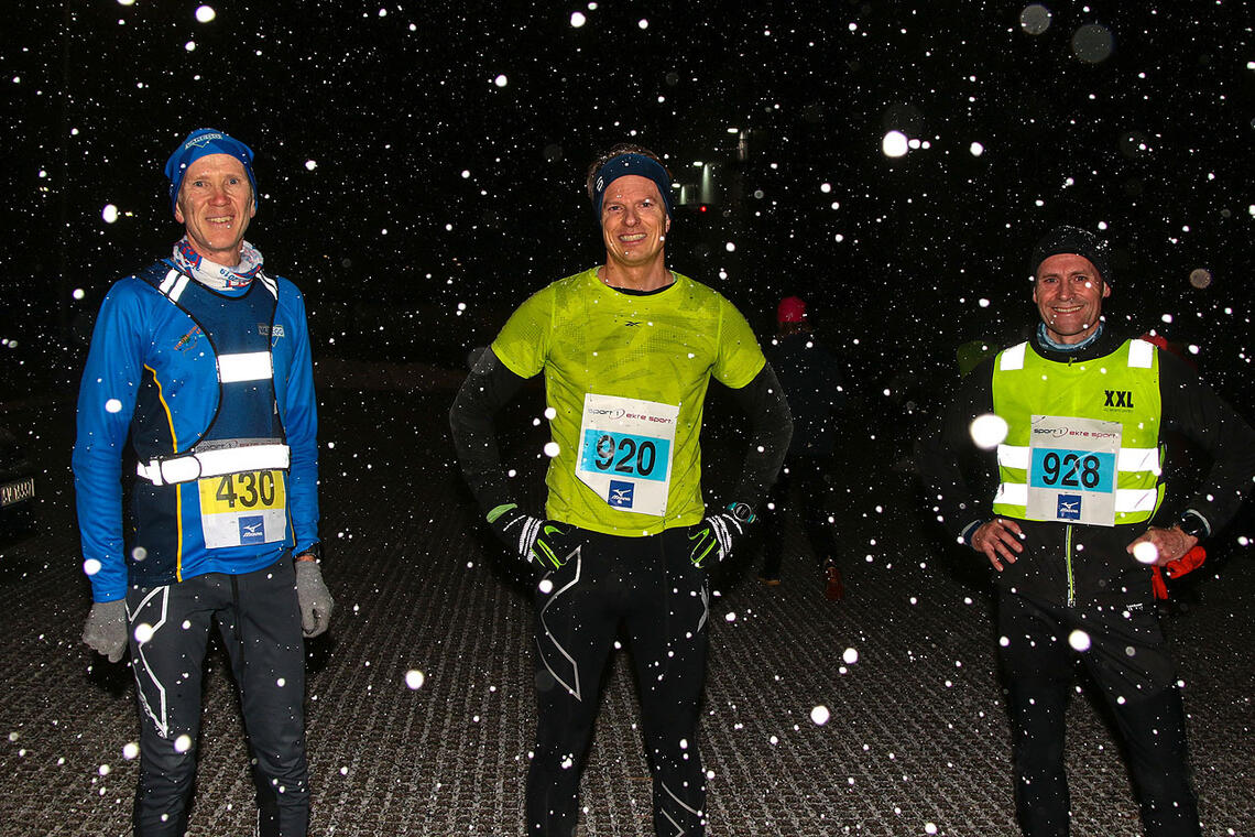 De tre beste menn på 10 km: Bjørn Harald Bongom, Eivind Hermansen og Bjarne Andreas Bakke. (Alle foto: Arne Dag Myking)