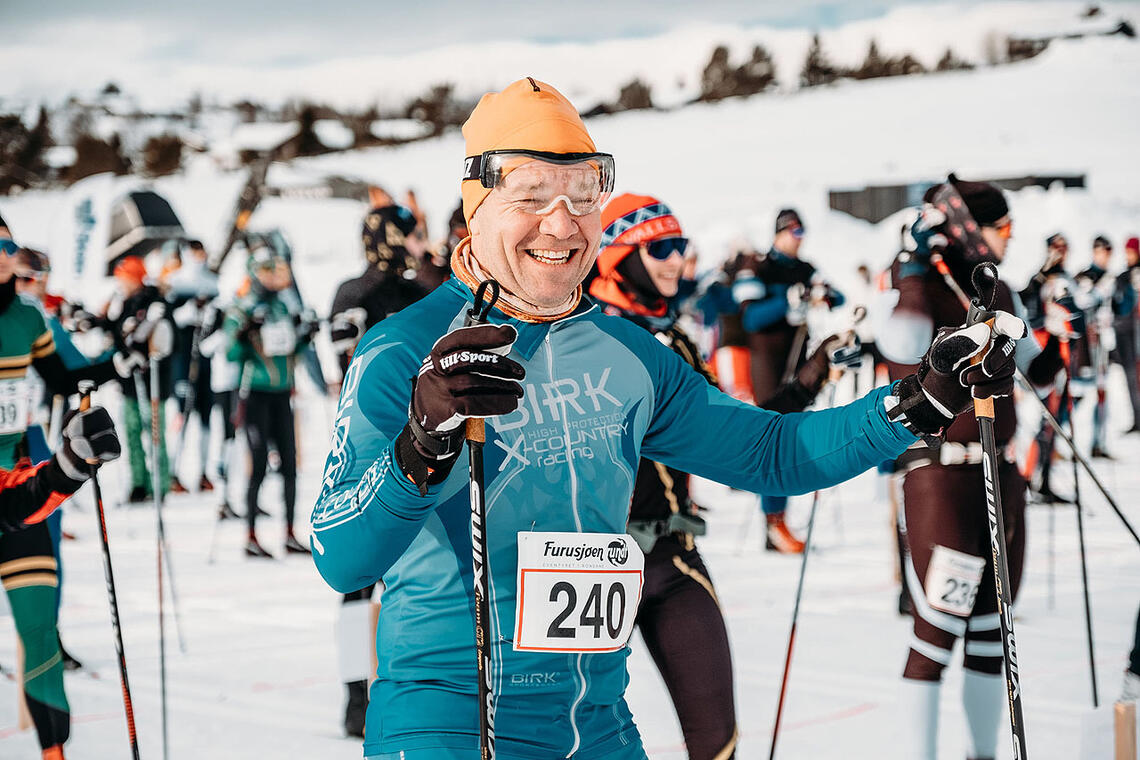 Tommy Rudihagen gleder seg til starten på det 45 kilometer lange Furusjøen Rundt-rennet. (Foto: Pål Martin Enstad Hansen)