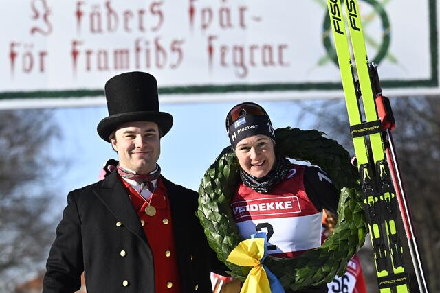 Vinner av Tjejvasan 2022 Britta Johansson Norgren. (Foto: Vasaloppet/Ulf Palm)