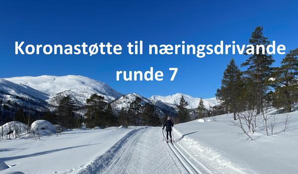 Støyldalen 2 - vinter - med skiløper - Sigrid Bjørgum m tekst koronastøtte runde7