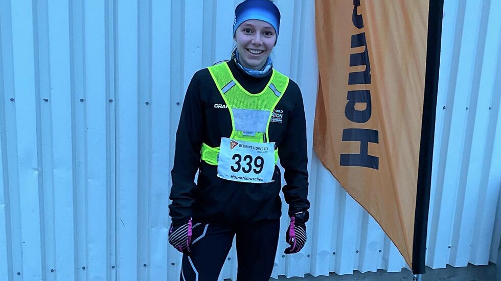 Heidi Syversen, FIK Orion tok sin 5. seier i årets vinterkarusell på Hamar vest. (Foto fra Hamarkarusellens facebookside) 
