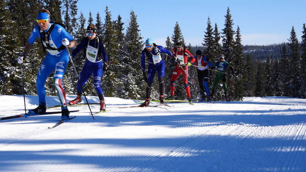 An av tetgruppene i Skøytebirken på vei opp mot Kvarstadsætra. (Foto: Stein Arne Negård)