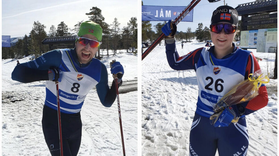 Anders Engene Bjåland satte ny løyperekord og vant herreklassen. Frida Bjerke Aabel vant kvinneklassen. (Foto: Gunhild Groseth Krangnes)