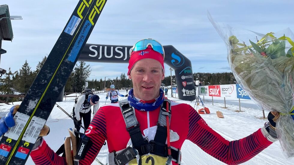 Magnus Bleken ble tidenes raskeste på 120 km fra Venabu til Sjusjøen. (Foto fra arrangørens facebookside)
