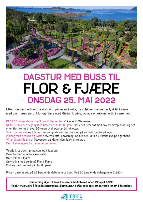 Plakat busstur flor og fjære