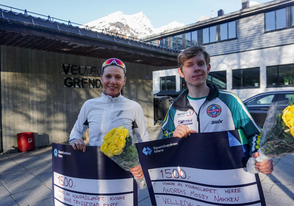 Andreas Mosby Nakken og Kari-Anne Tryggestad Ryste vant Konradløpet. Foto: Martin Hauge-Nilsen