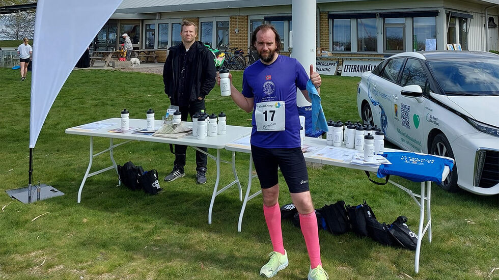 Jan Billy Aas kunne glede seg over ha fått beste tid på 5 kilometeren i Mariestad Stadslopp. (Foto: privat) 
