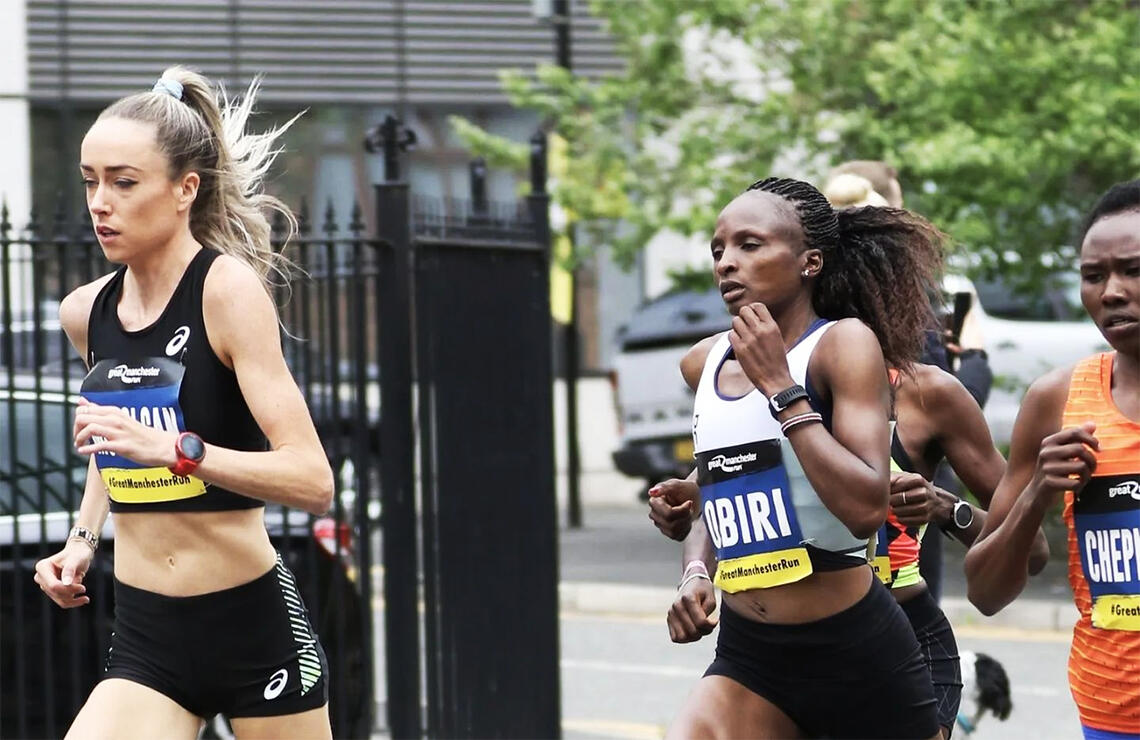 Eilish McColgan slo Paula Radcliffes europeiske 10 km-rekord, men måtte se seg slått av Hellen Obiri. (Foto: arrangøren)
