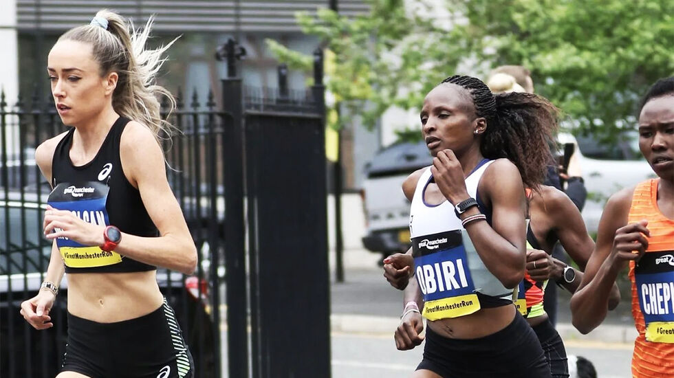Eilish McColgan slo Paula Radcliffes europeiske 10 km-rekord, men måtte se seg slått av Hellen Obiri. (Foto: arrangøren)