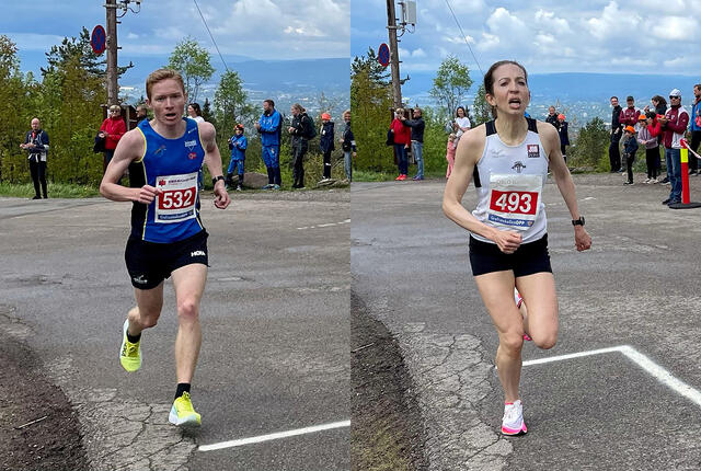 Halfdan-Emil Færø og Annie Bersagel vant Grefsenkollen Opp som ble arrangert søndag. (Alle foto: Anne Jenny Dvergsdal)