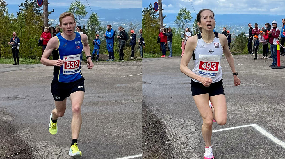 Halfdan-Emil Færø og Annie Bersagel vant Grefsenkollen Opp som ble arrangert søndag. (Alle foto: Anne Jenny Dvergsdal)