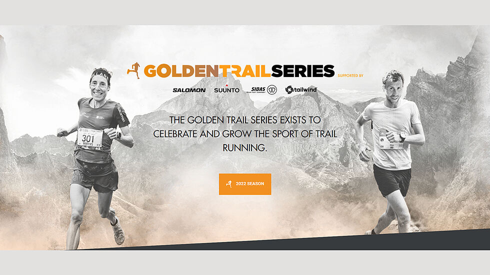 Fjorårsvinnerne brukes i profileringen av årets Golden Trail World Series: sveitsiske Maude Mathys og norske Stian Angermund.