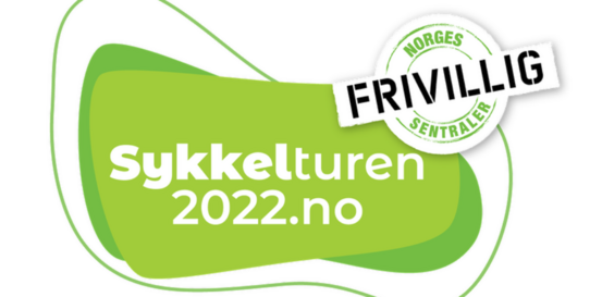 Logo i grønt og kvitt der det står Sykkelturen2022.no.