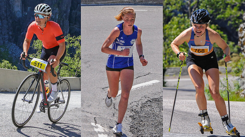De tre beste kvinnene i hver disiplin satte nye bestetider i 2019: Emma Dyrhovden, Eli Anne Dvergsdal og Hilde Fenne.(Foto: Arne Dag Myking)