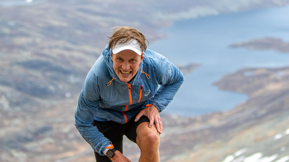 Simen Wästlund var raskest opp på Gaustatoppen. (Foto: Arrangøren)