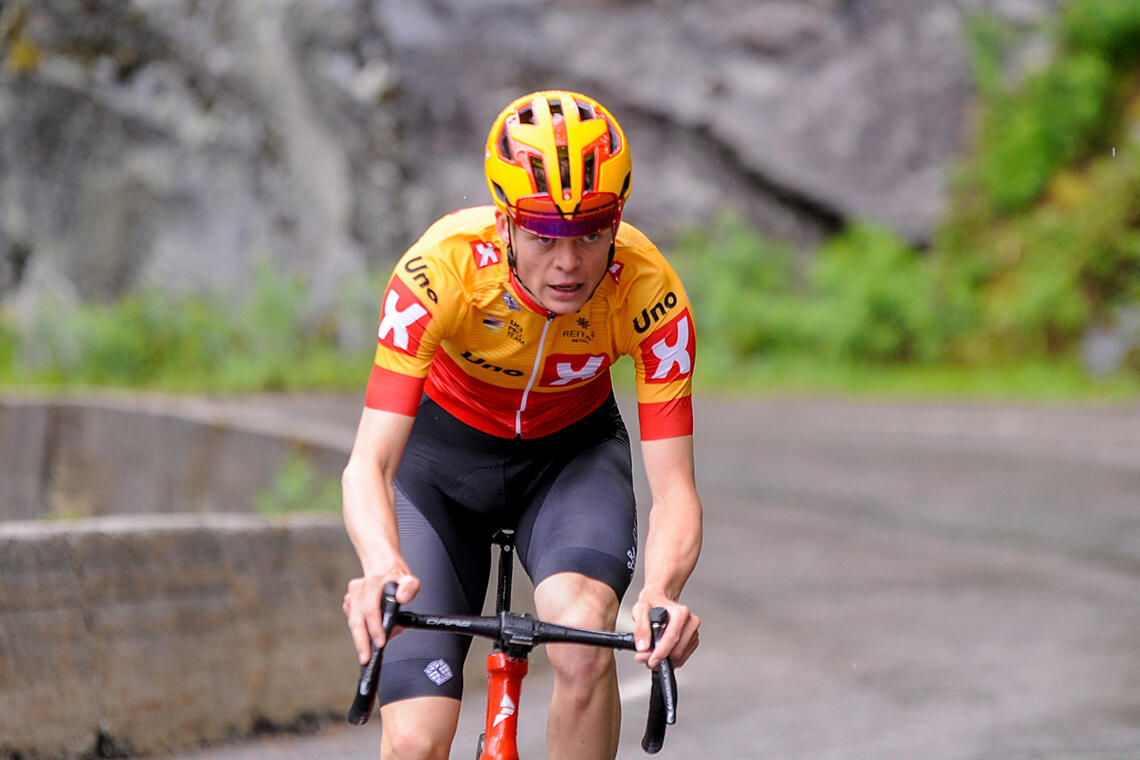Ådne Holter fra UNO-X Pro Cycling Team var helt suveren i sykkelkonkurransen, og han satte ny løyperekord. (Alle foto: Arne Dag Myking)