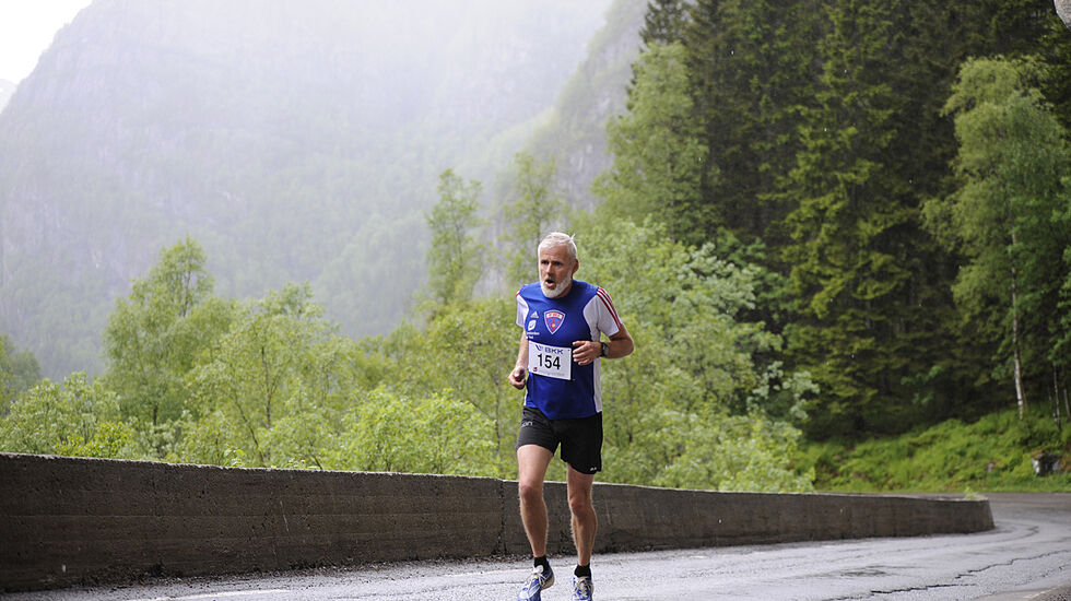 Nils Tore Sæterdal er i godt driv oppover Bergsdalen. (Alle foto: Arne Dag Myking)