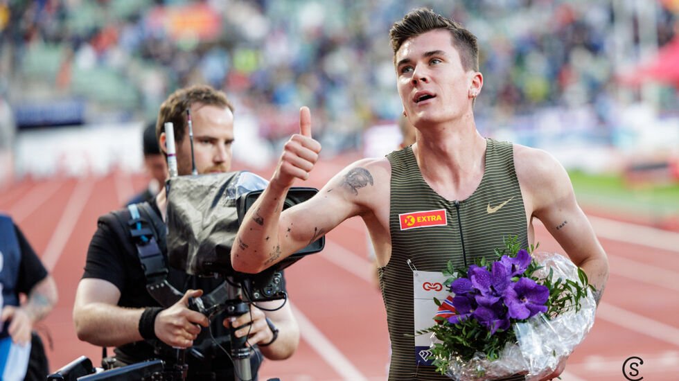 Jakob Ingebrigtsen viste solid VM-form og ble første nordmann som har vunnet Drømmemila på Bislett Games. (Foto: Sylvain Cavatz)