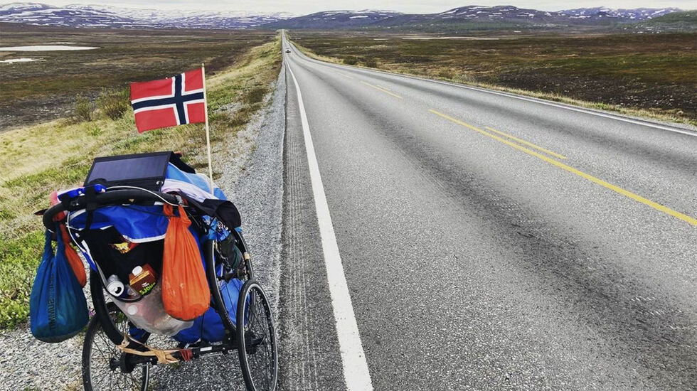 Otto Gullesens utstyrsvogn. Her fra Altaområdet. (Foto: Otto Gullesens Instagramkonto)
