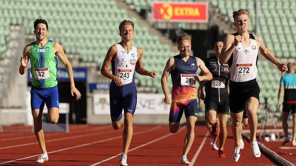 Tobias Grønstad (272) vant A-heatet på 800 m 1.46,23 under Boysen Memorial. (Foto: Samuel Hafsahl)