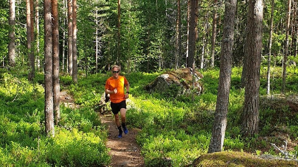 Amund Sigstad mot mål i det første løpet i forsommerens krevende terrengkarusell i Kondis' regi. (Foto: Hanne Sigstad)
