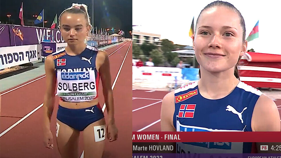 Det stod ikke på innsatsen for verken Malin Søtorp Solberg eller Marte Hovland, og de fikk med seg veldig nyttig mesterskapserfaring. (Foto: European Athletics' streamning)