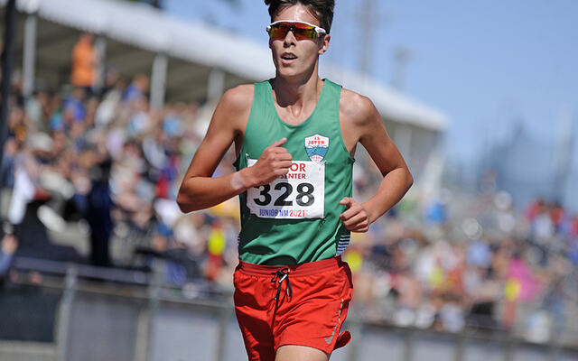 August Da Silva Sveen toppet i dag et godt mesterskap med en fin seier på 5000 meter. (Foto: Arne Dag Myking).