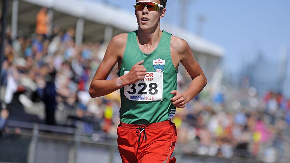 August Da Silva Sveen toppet i dag et godt mesterskap med en fin seier på 5000 meter. (Foto: Arne Dag Myking).