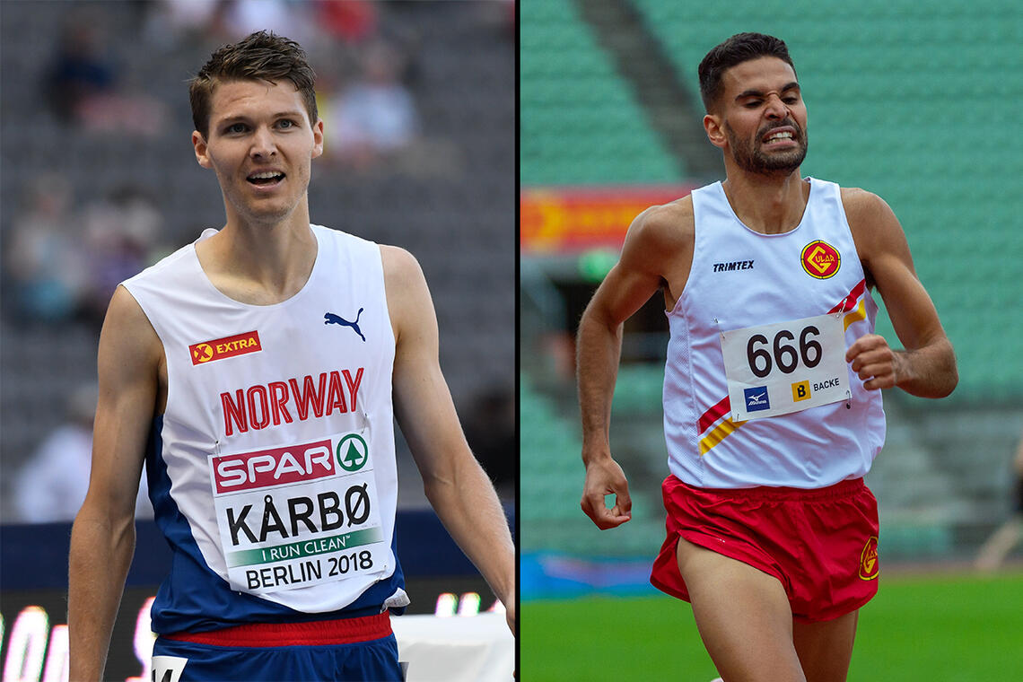 Jacob Boutera (th) og Tor Erling Kårbø deltok også i VM for fire uker siden. I tillegg løper også Fredrik Sandvik i München.